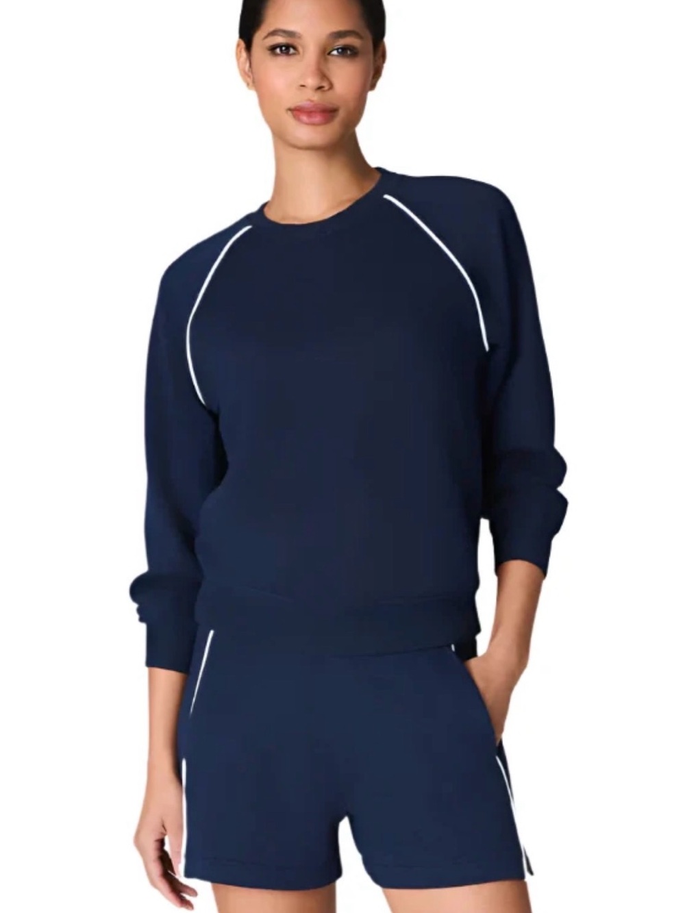 SPANX Air Essentials Pique Long Sleeve Crewneck Top Women’s XL